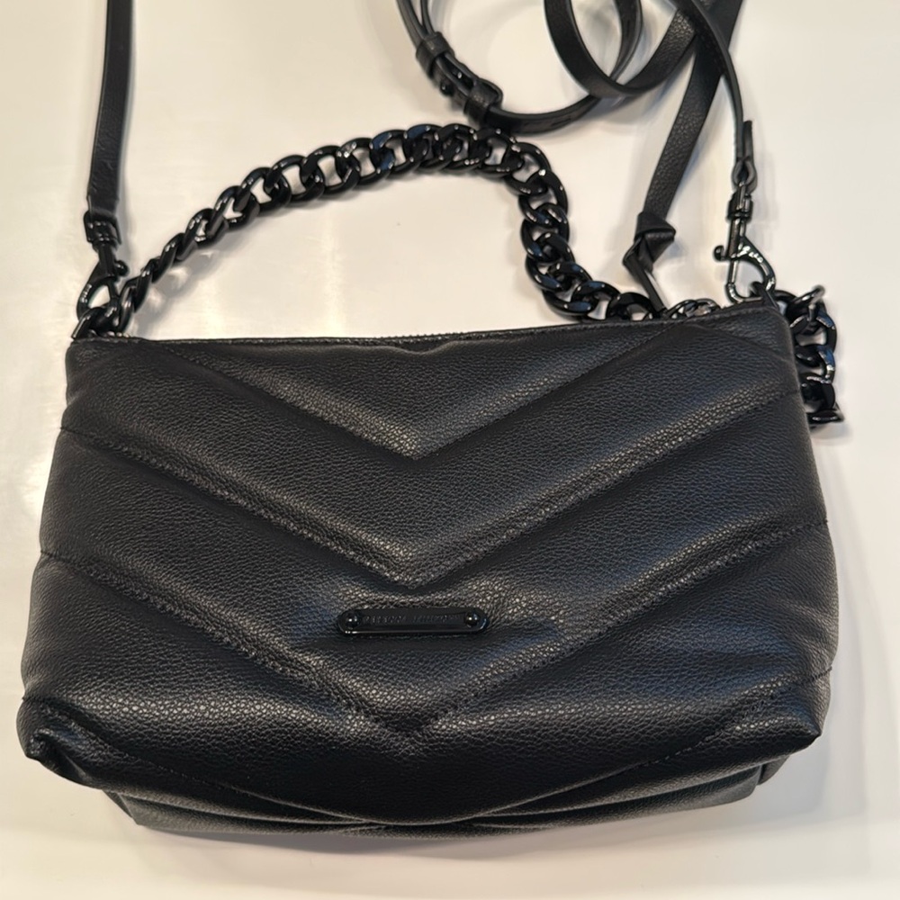Rebecca Minkoff Edie crossbody with chain Black shellac